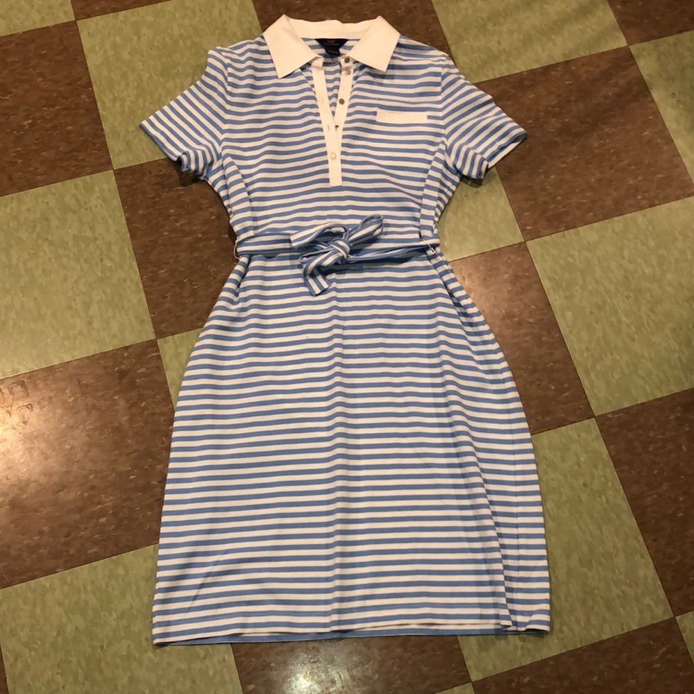 Brooks brothers 346 striped pique polo dress Lg